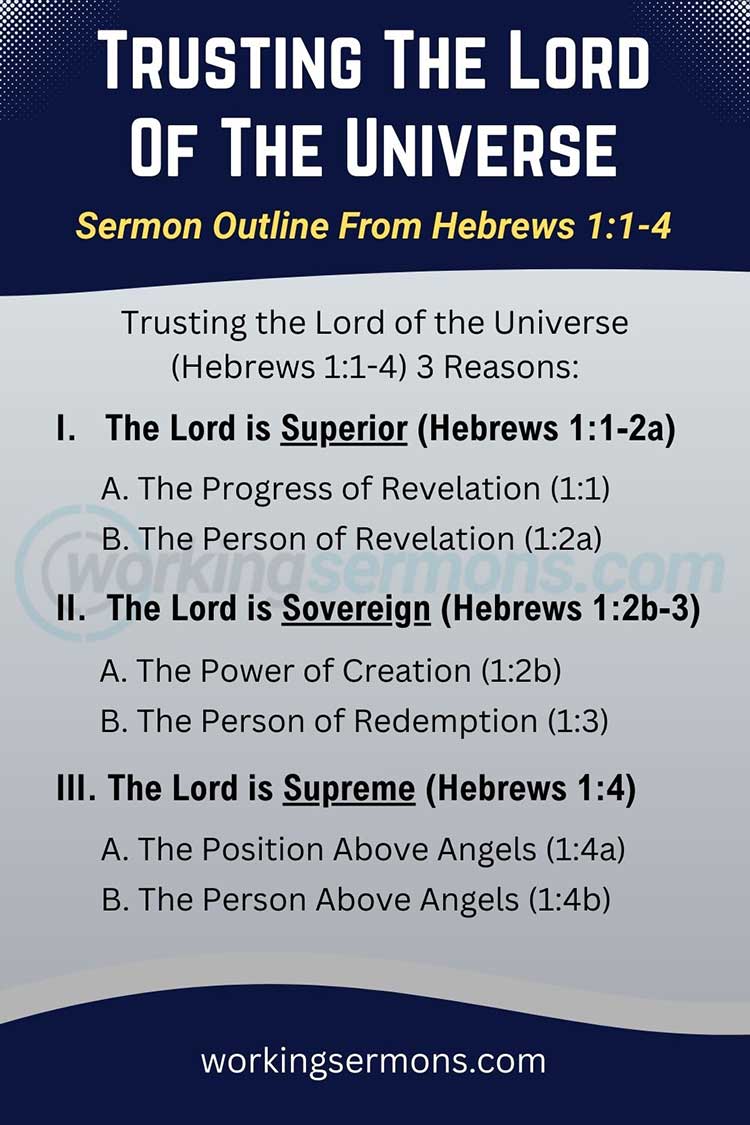 Sermon Outline From Hebrews 1:1-4 | Trusting the Lord of the Universe